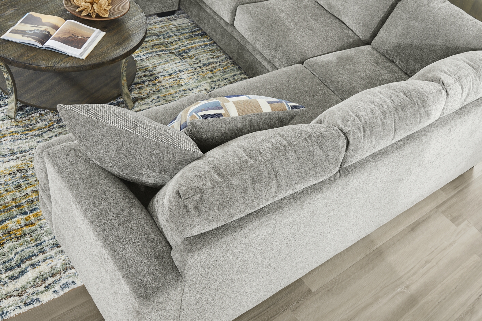 Copley Place Slate 2 Pc Sleeper Sectional - Thumbnail - Image 4