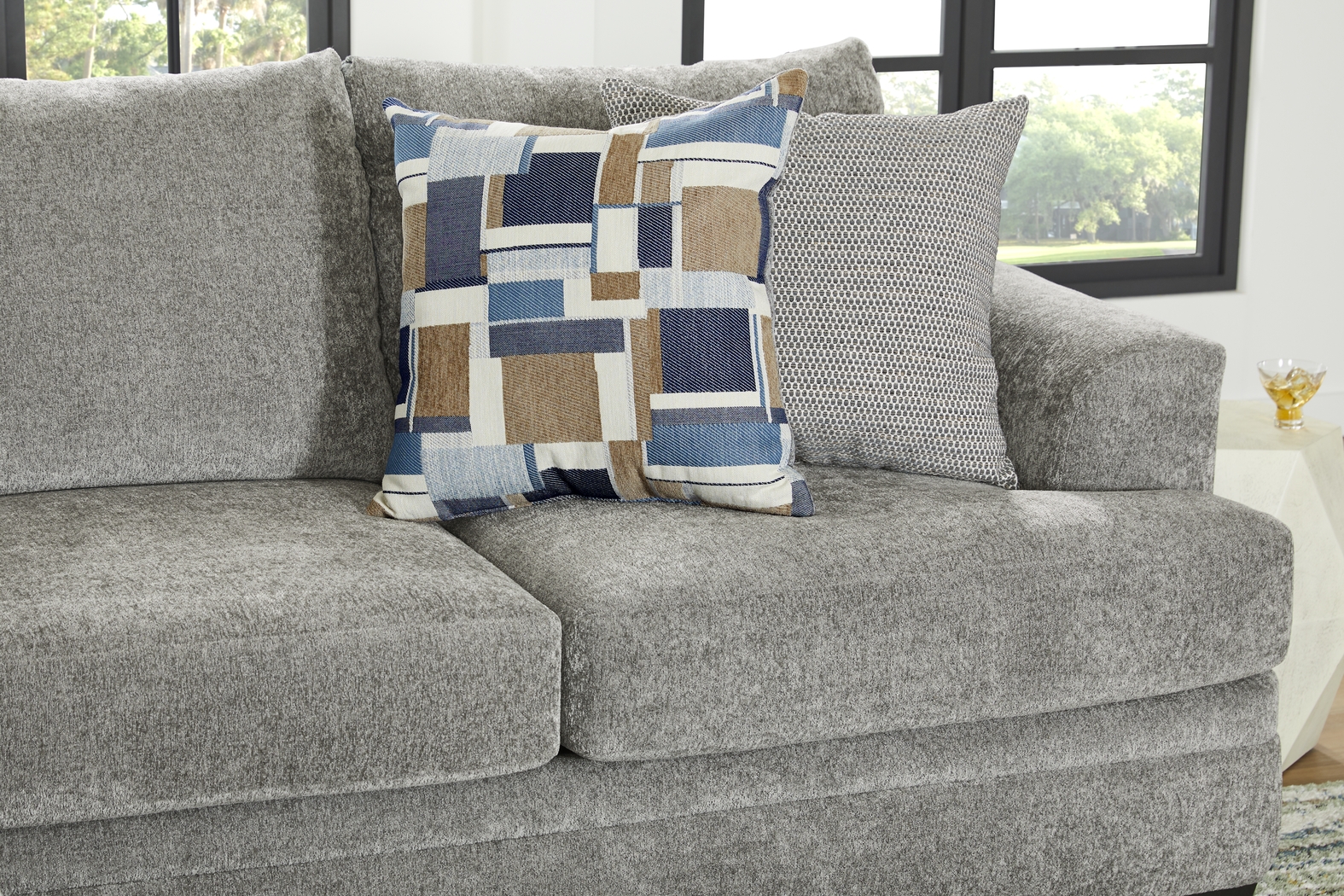 Copley Place Slate 3 Pc Sleeper Sectional Living Room - Thumbnail - Image 6