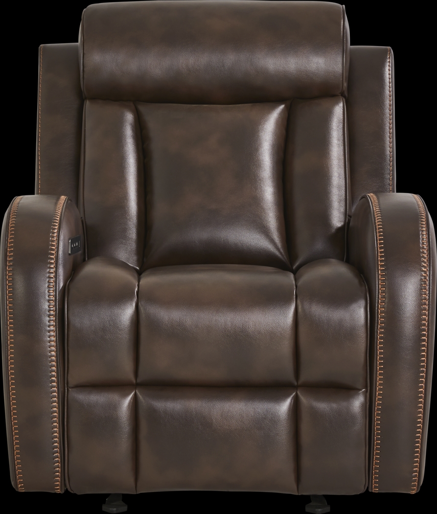 Copperfield Brown Dual Power Recliner - Thumbnail - Image 2