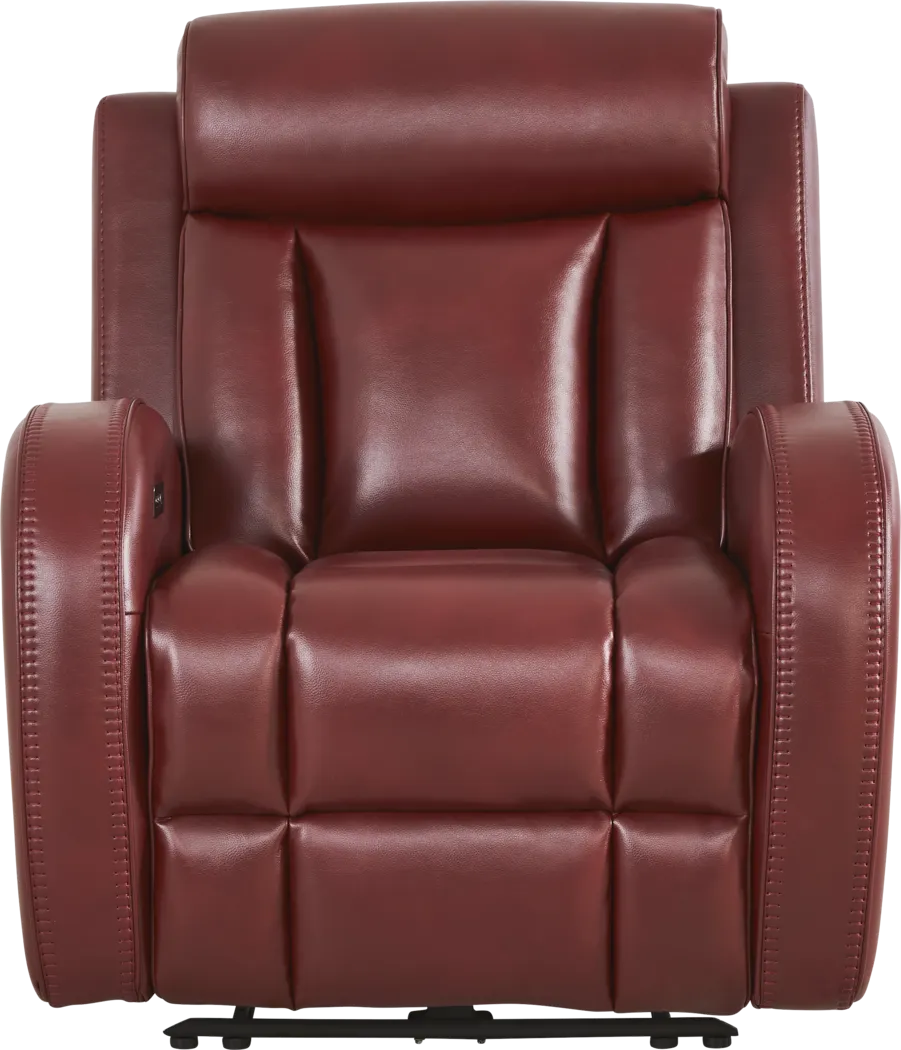 Copperfield Red Dual Power Recliner - Thumbnail - Image 2