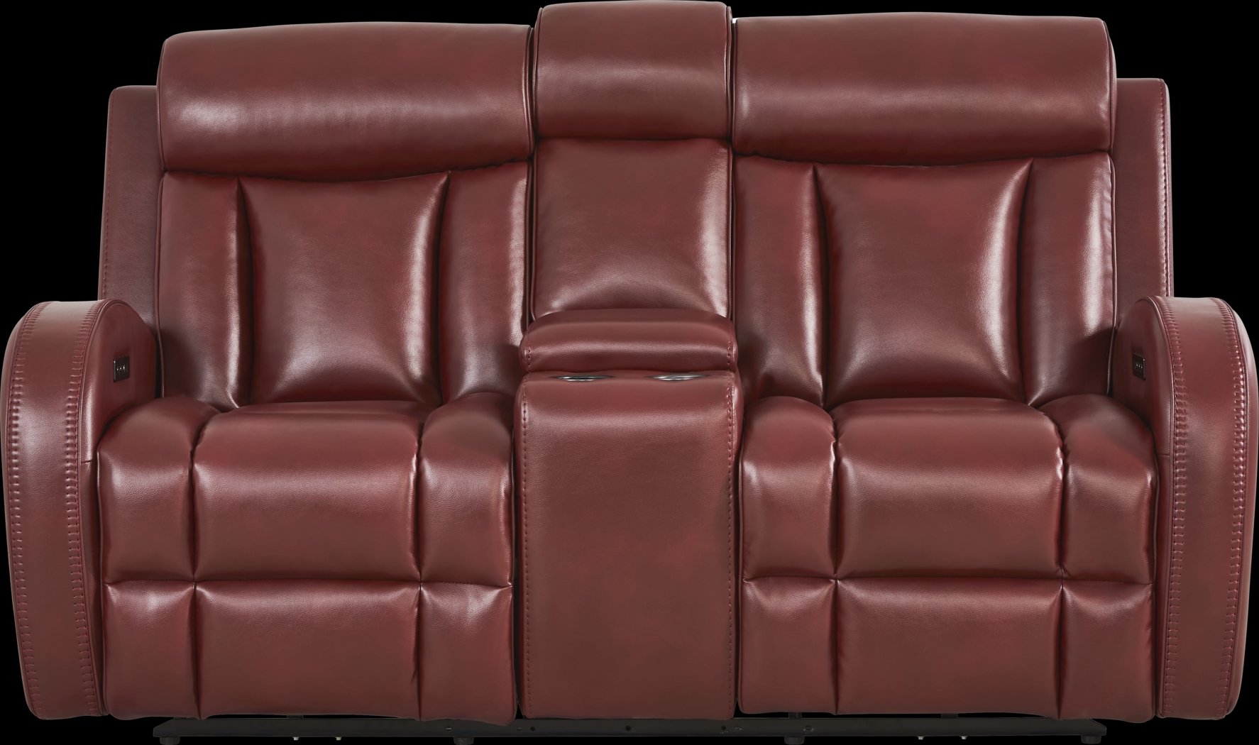 Copperfield Red Dual Power Reclining Console Loveseat - Thumbnail - Image 2