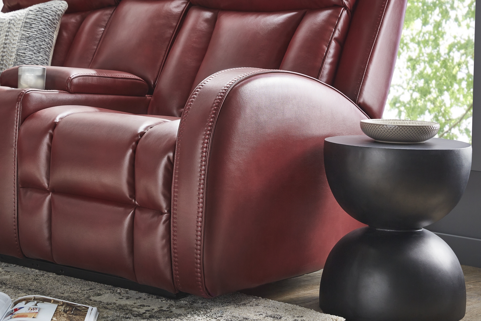 Copperfield Red Dual Power Reclining Console Loveseat - Thumbnail - Image 4