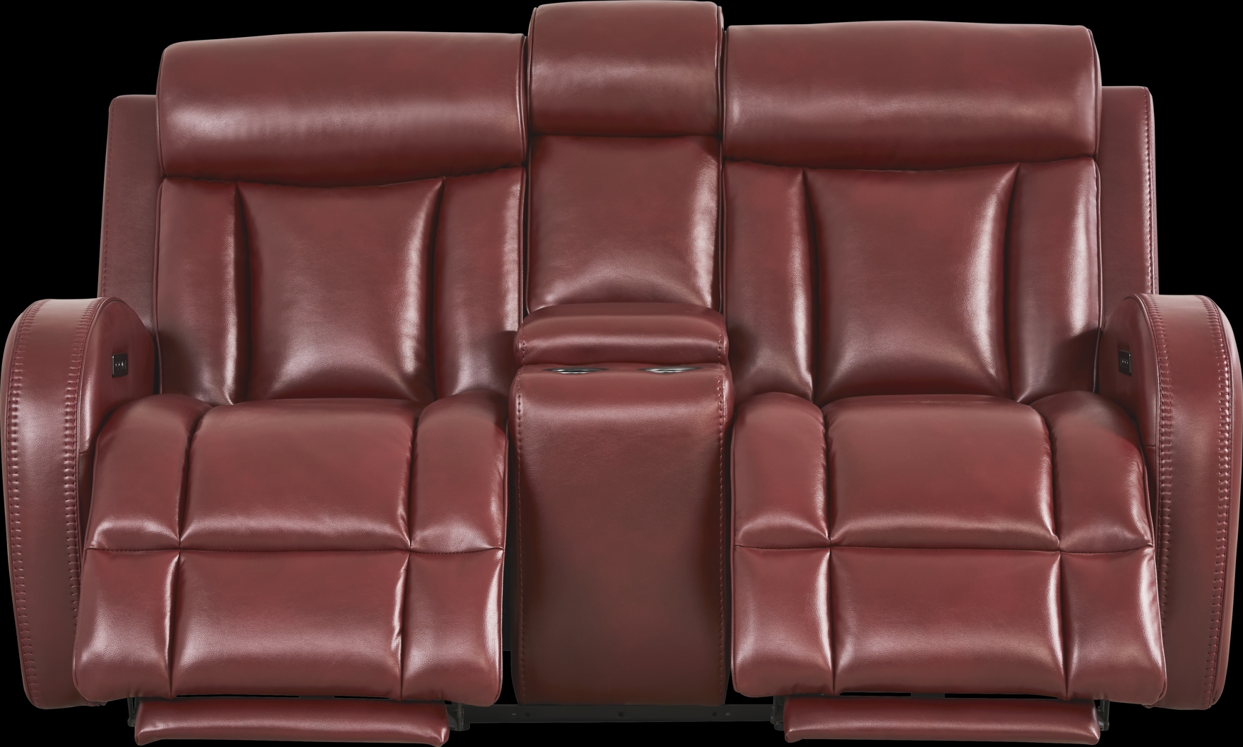 Copperfield Red Dual Power Reclining Console Loveseat - Thumbnail - Image 1