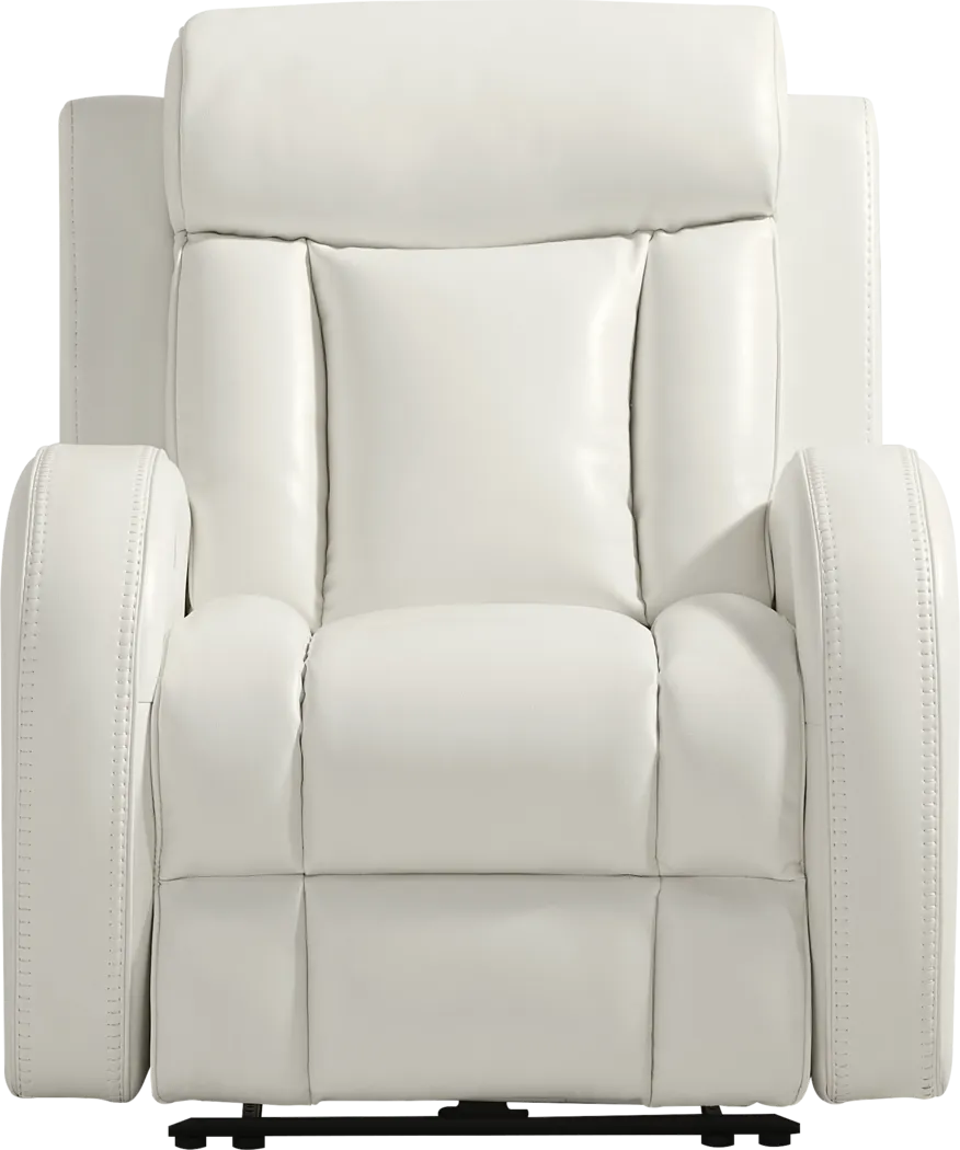 Copperfield White Dual Power Recliner - Thumbnail - Image 2