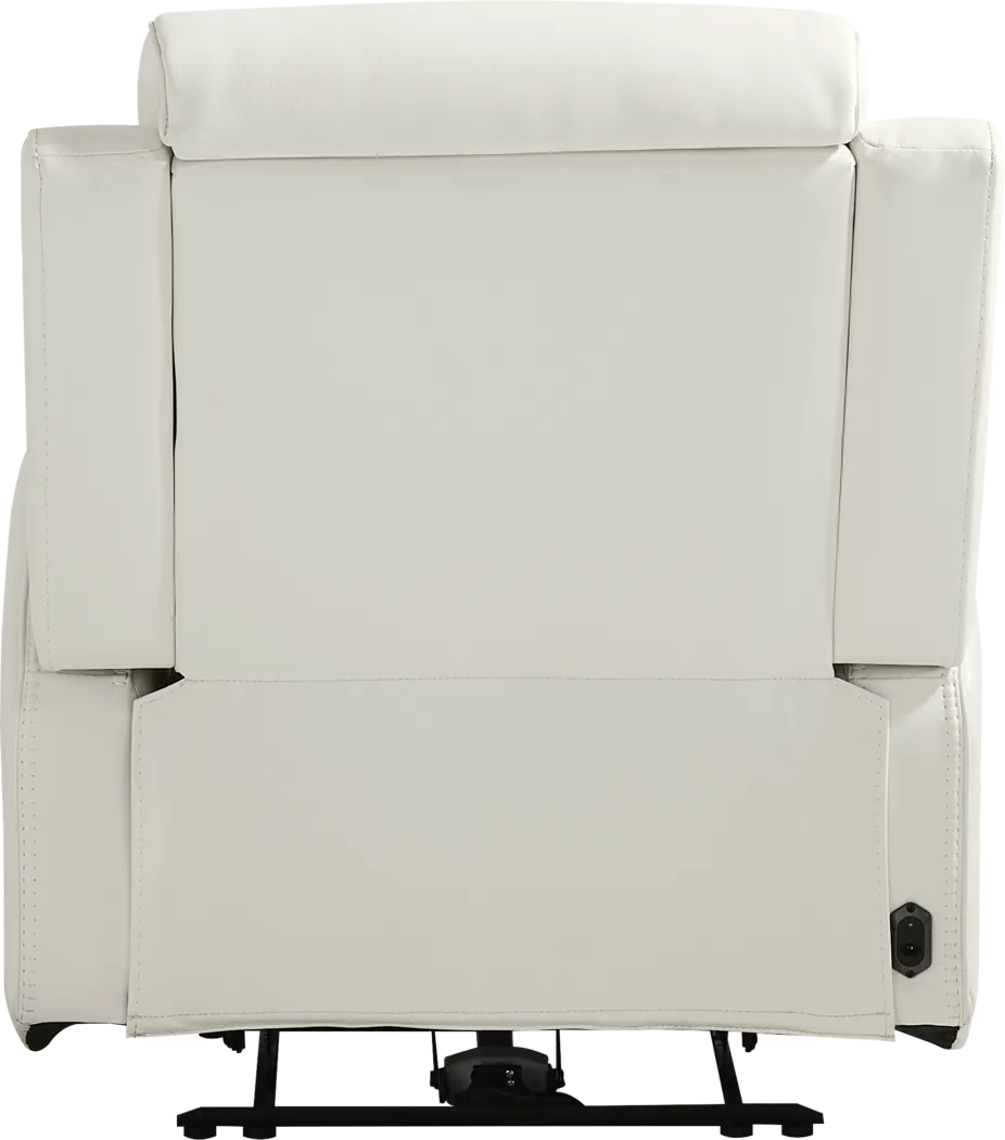 Copperfield White Dual Power Recliner - Thumbnail - Image 3