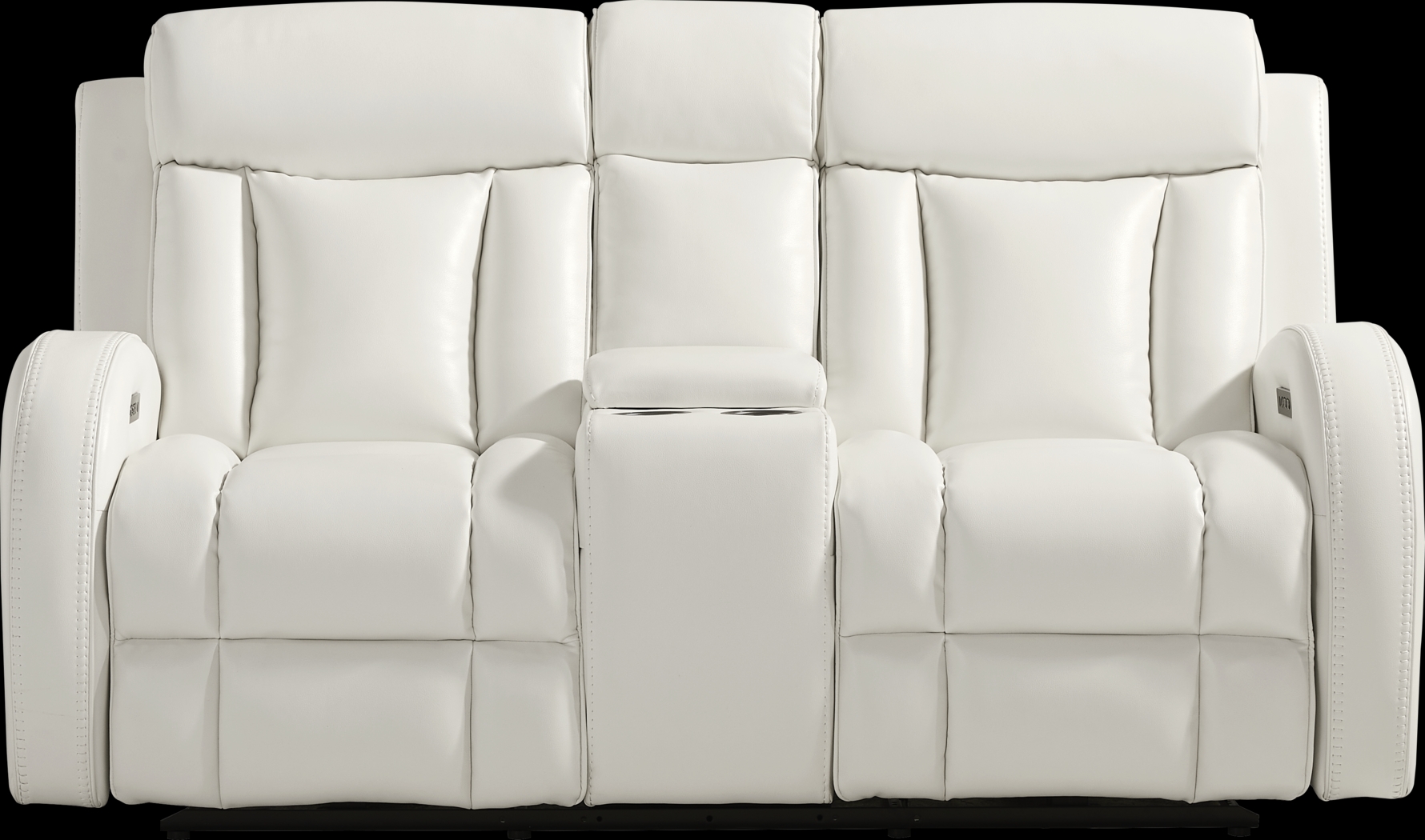 Copperfield White Dual Power Reclining Console Loveseat - Thumbnail - Image 3