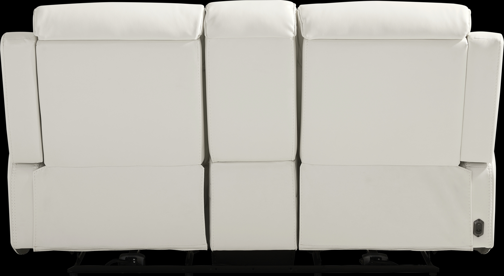 Copperfield White Dual Power Reclining Console Loveseat - Thumbnail - Image 4