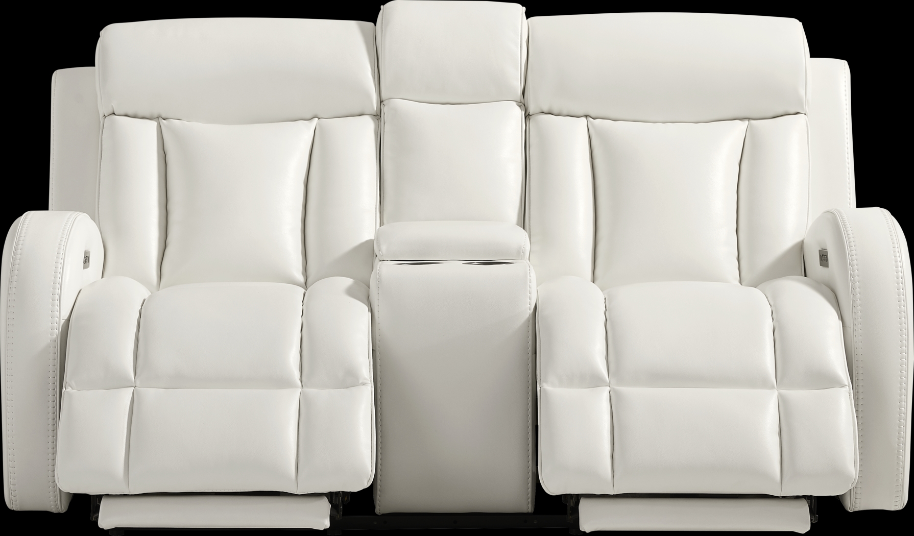 Copperfield White Dual Power Reclining Console Loveseat - Thumbnail - Image 1