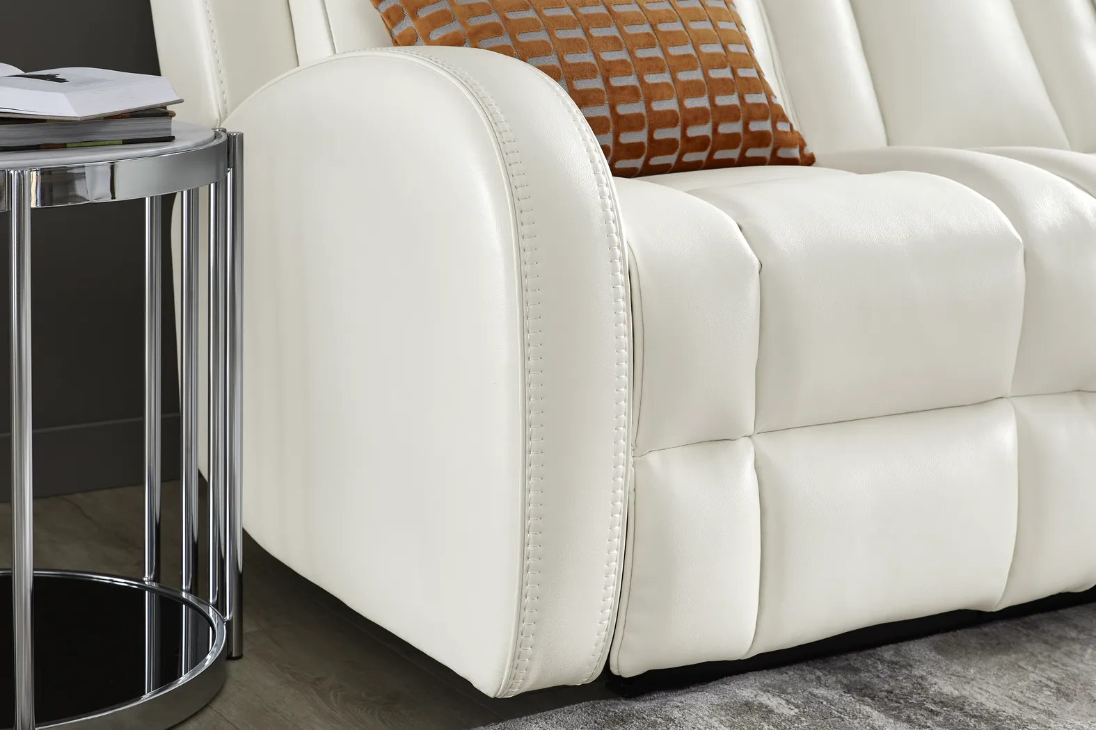 Copperfield White 5 Pc Dual Power Reclining Living Room - Thumbnail - Image 8