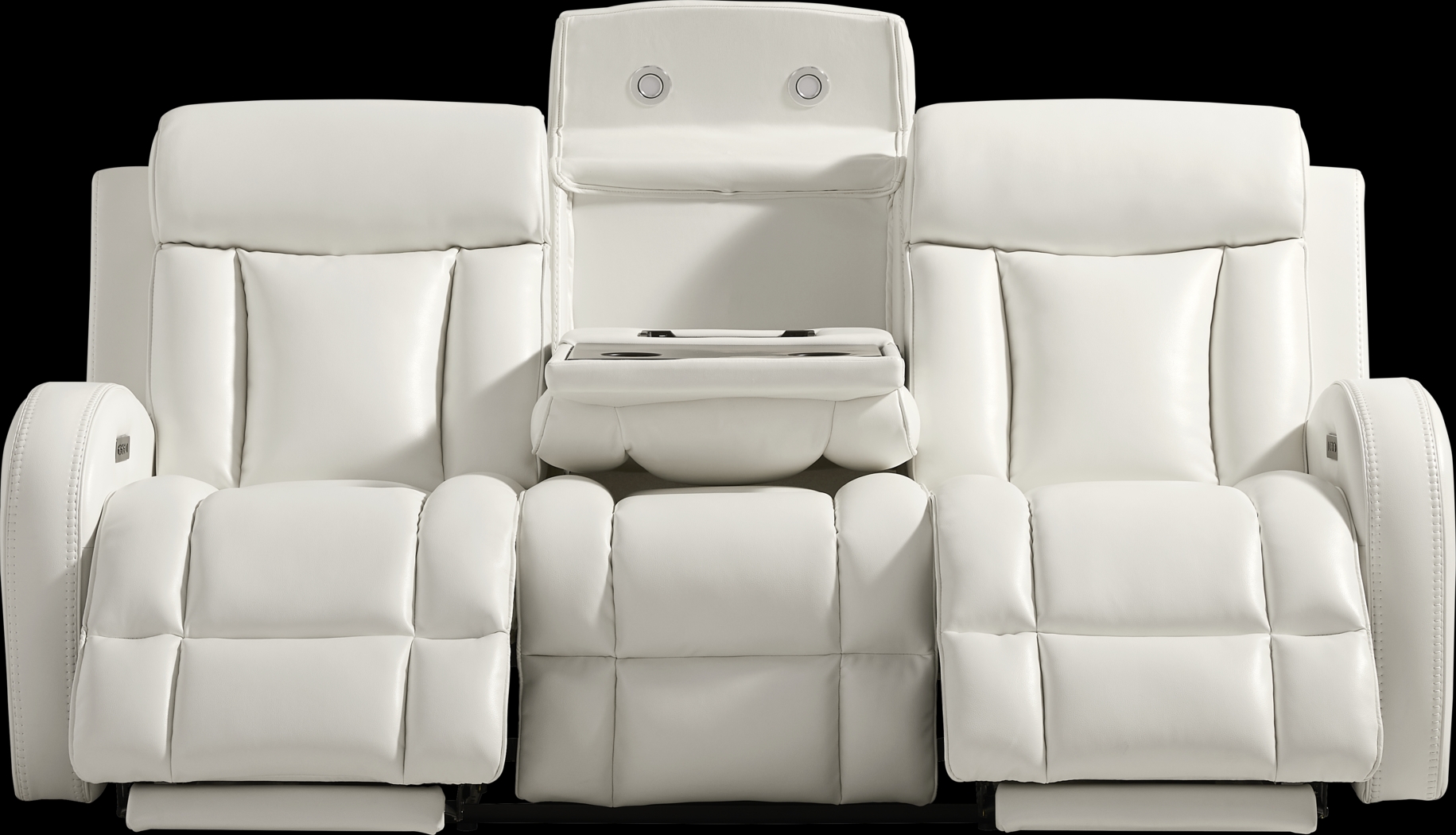 Copperfield White Dual Power Reclining Sofa - Thumbnail - Image 1
