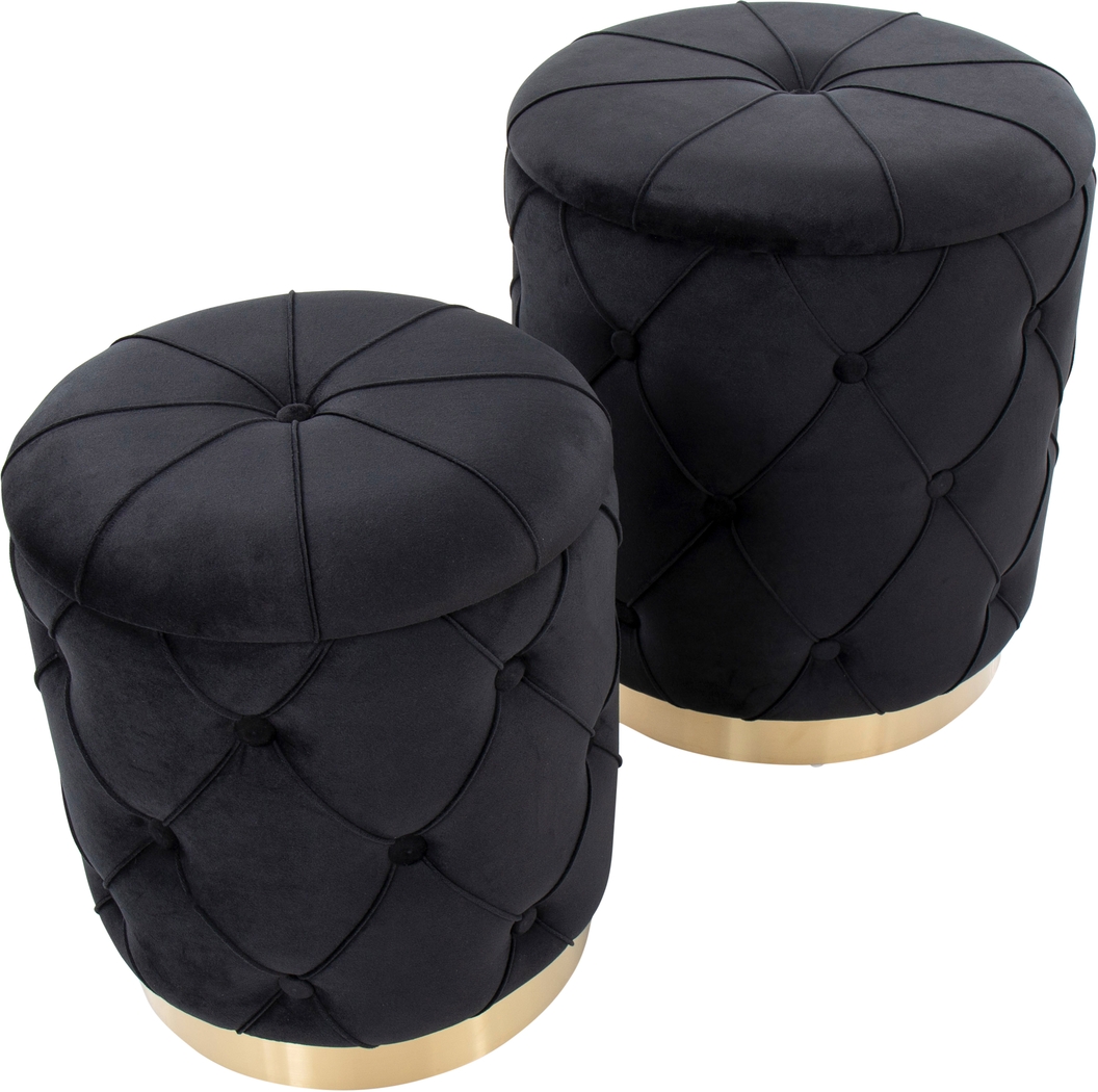 Coppinger Black Accent Ottoman Set of 2 - Thumbnail - Image 2
