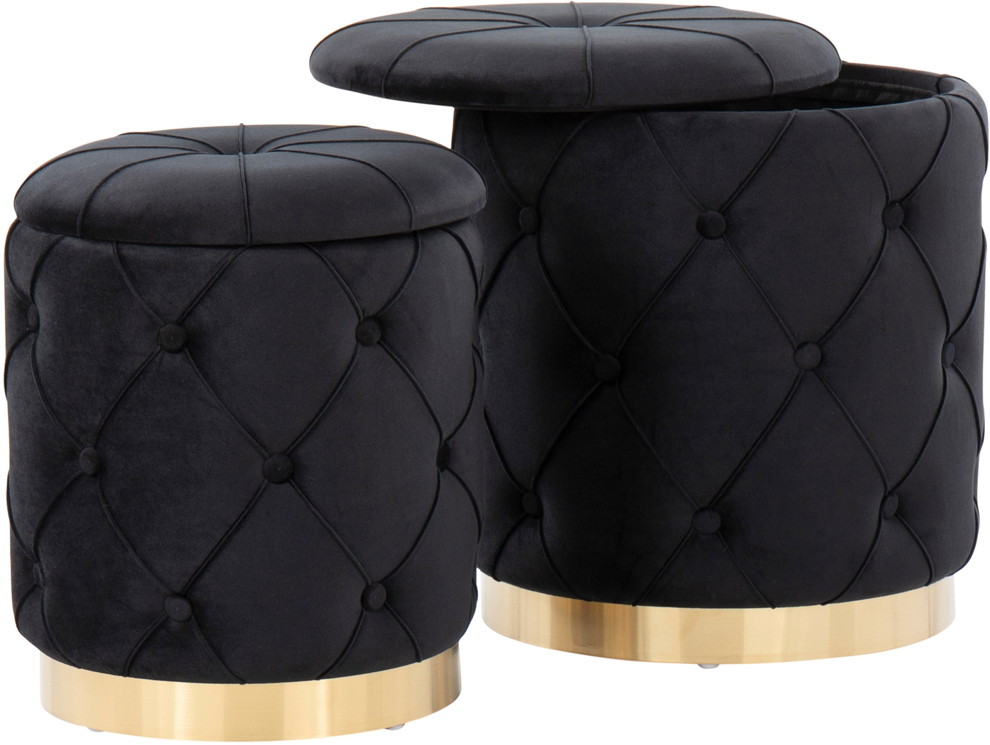 Coppinger Black Accent Ottoman Set of 2 - Thumbnail - Image 4