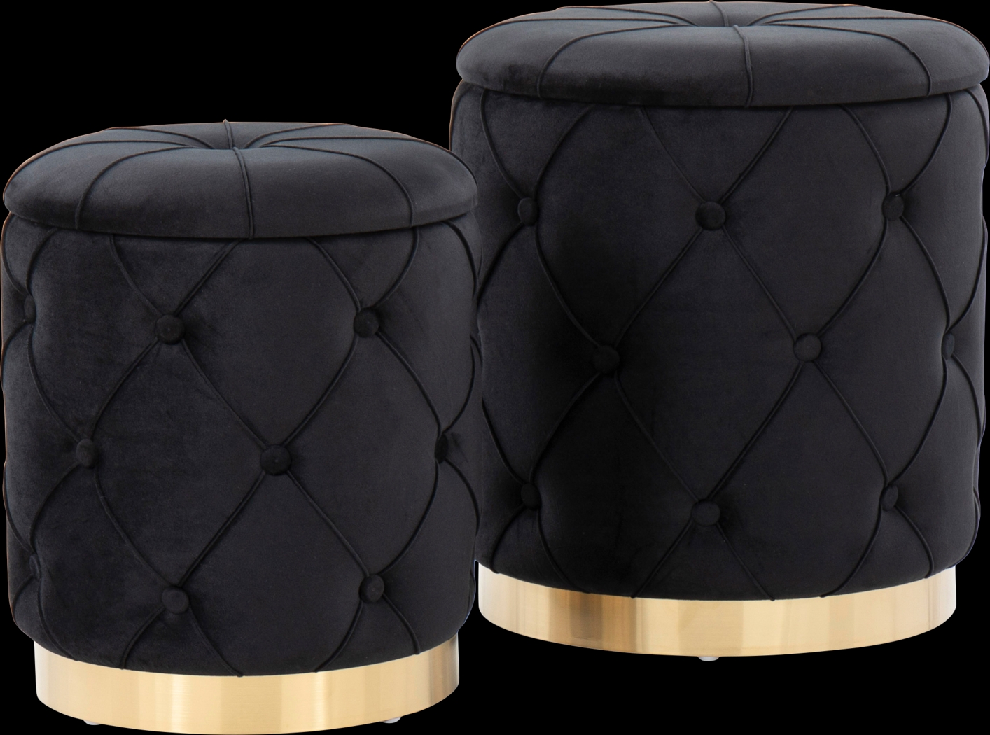 Coppinger Black Accent Ottoman Set of 2 - Thumbnail - Image 1