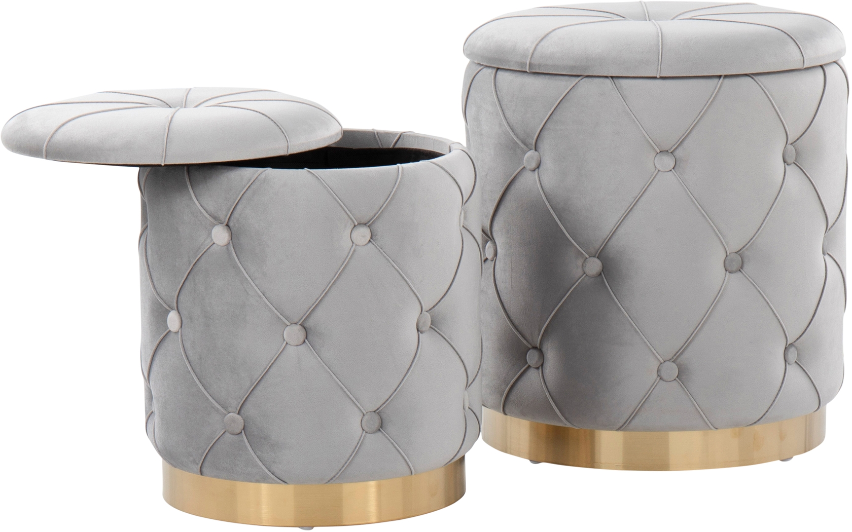 Coppinger Silver Accent Ottoman Set of 2 - Thumbnail - Image 3