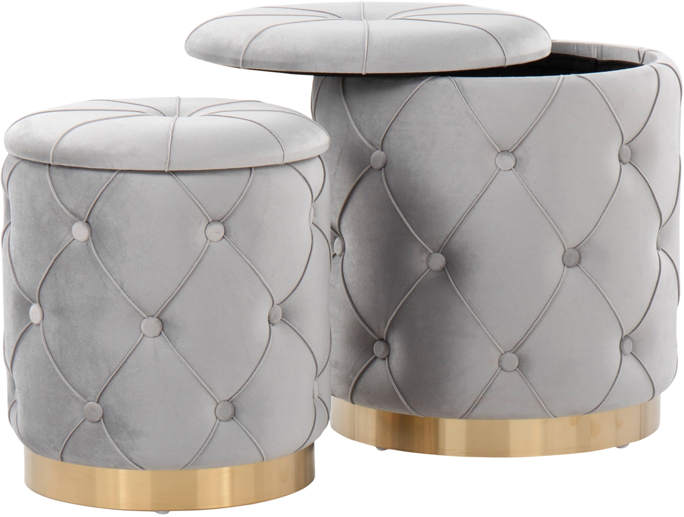 Coppinger Silver Accent Ottoman Set of 2 - Thumbnail - Image 4