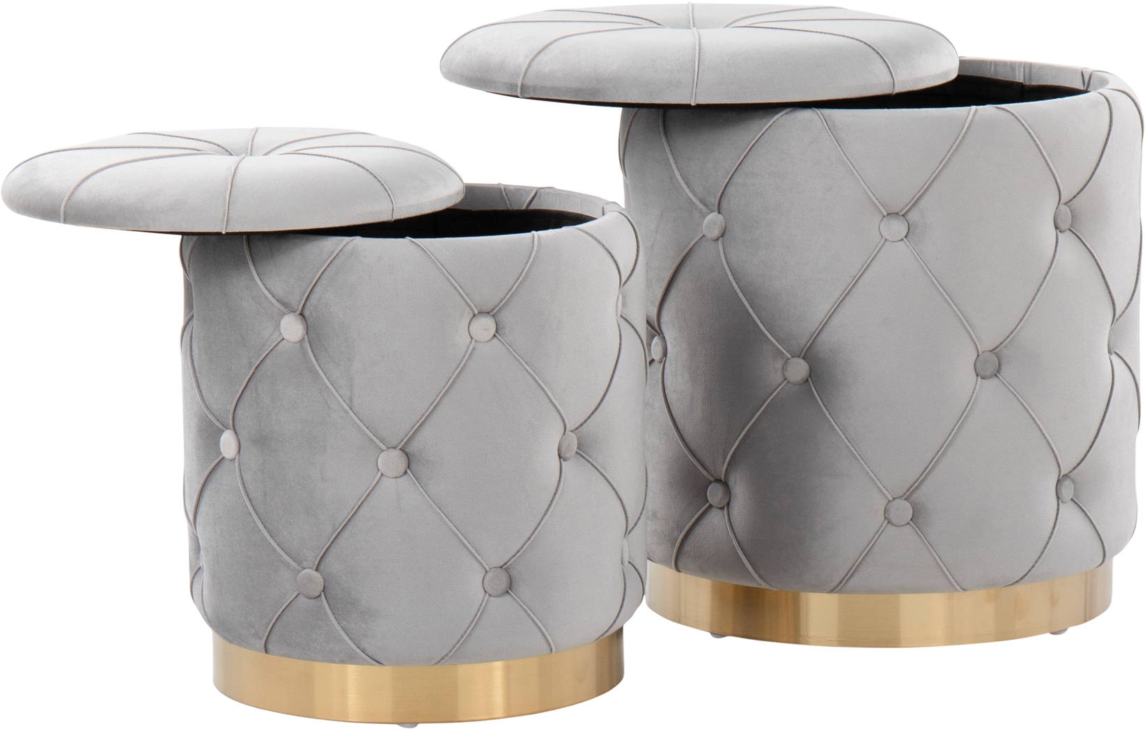 Coppinger Silver Accent Ottoman Set of 2 - Thumbnail - Image 5