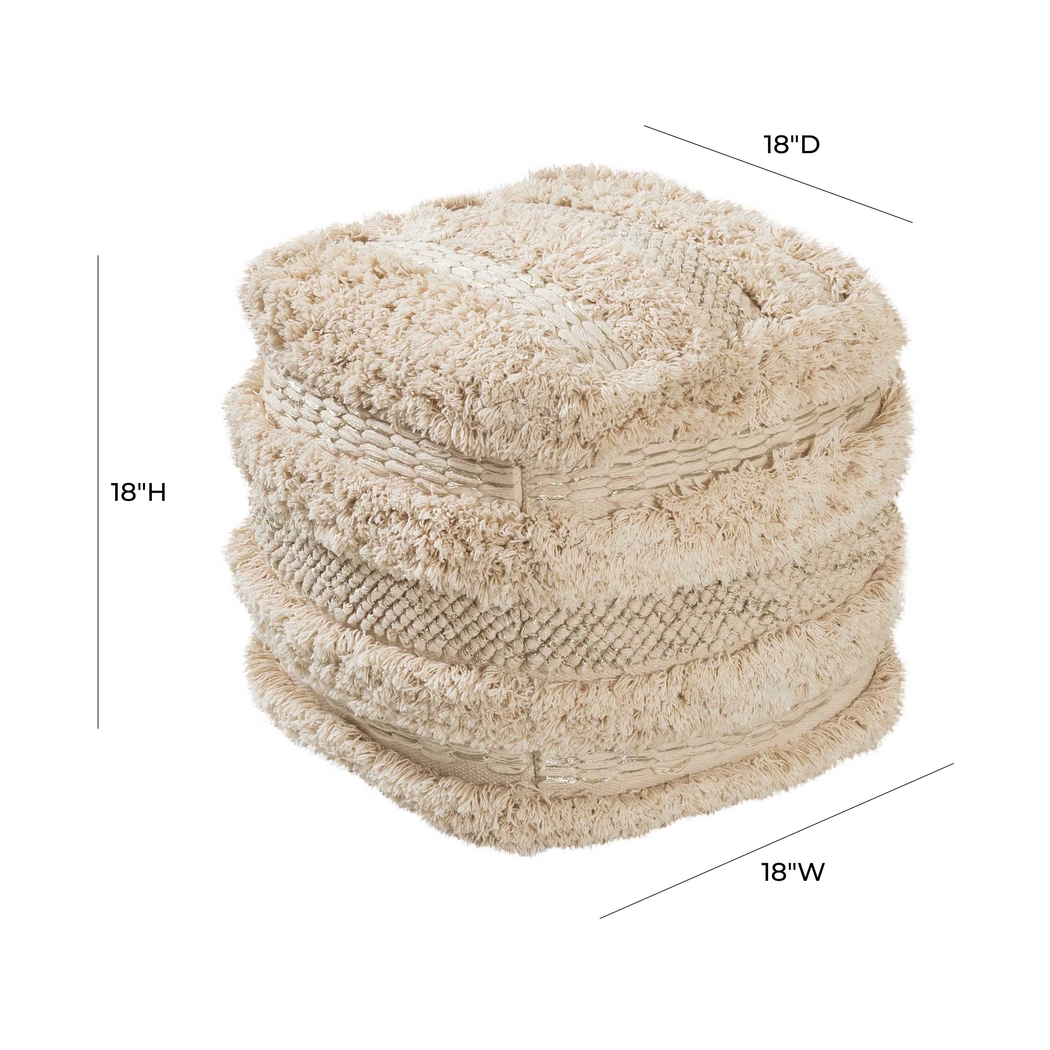 Cora Elle Beige Pouf - Thumbnail - Image 4