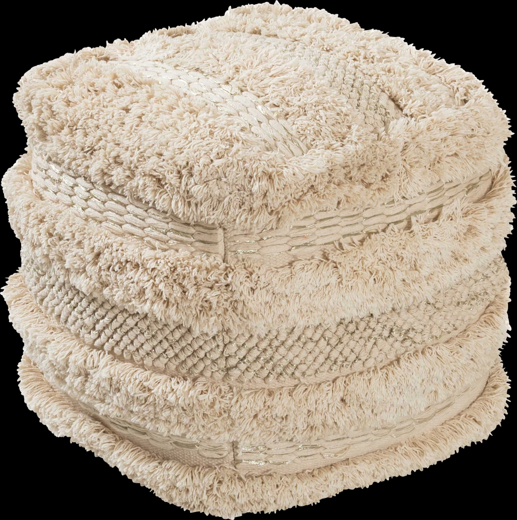 Cora Elle Beige Pouf - Thumbnail - Image 1