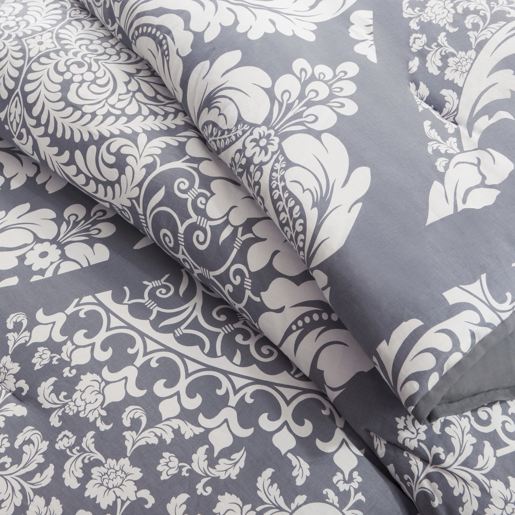 Cora Gray 7 Pc Queen Comforter Set - Thumbnail - Image 2