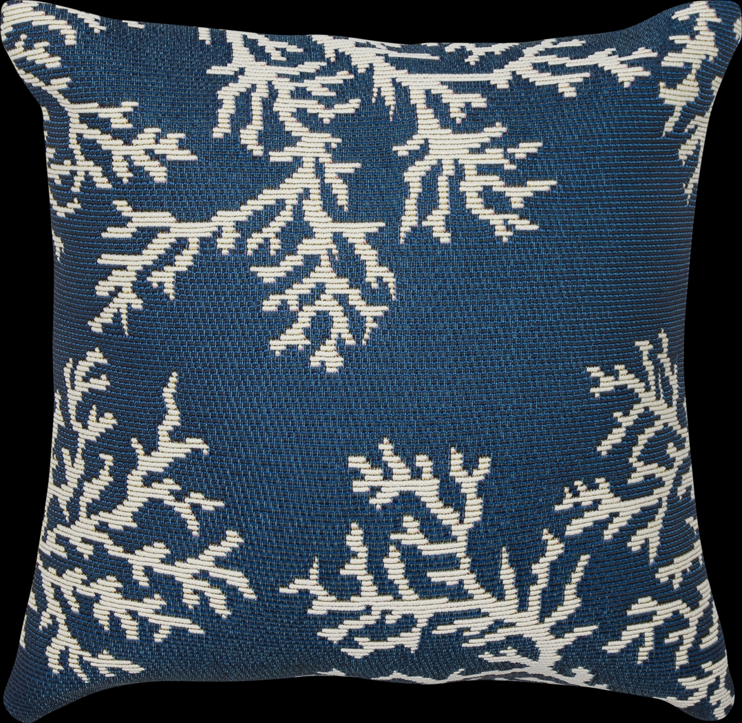 Coral Blossom Navy Indoor/Outdoor Accent Pillow - Thumbnail - Image 1