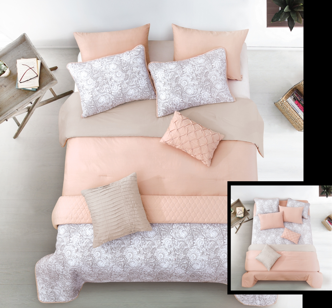 Coralia Blush 8 Pc King Comforter Set - Thumbnail - Image 1