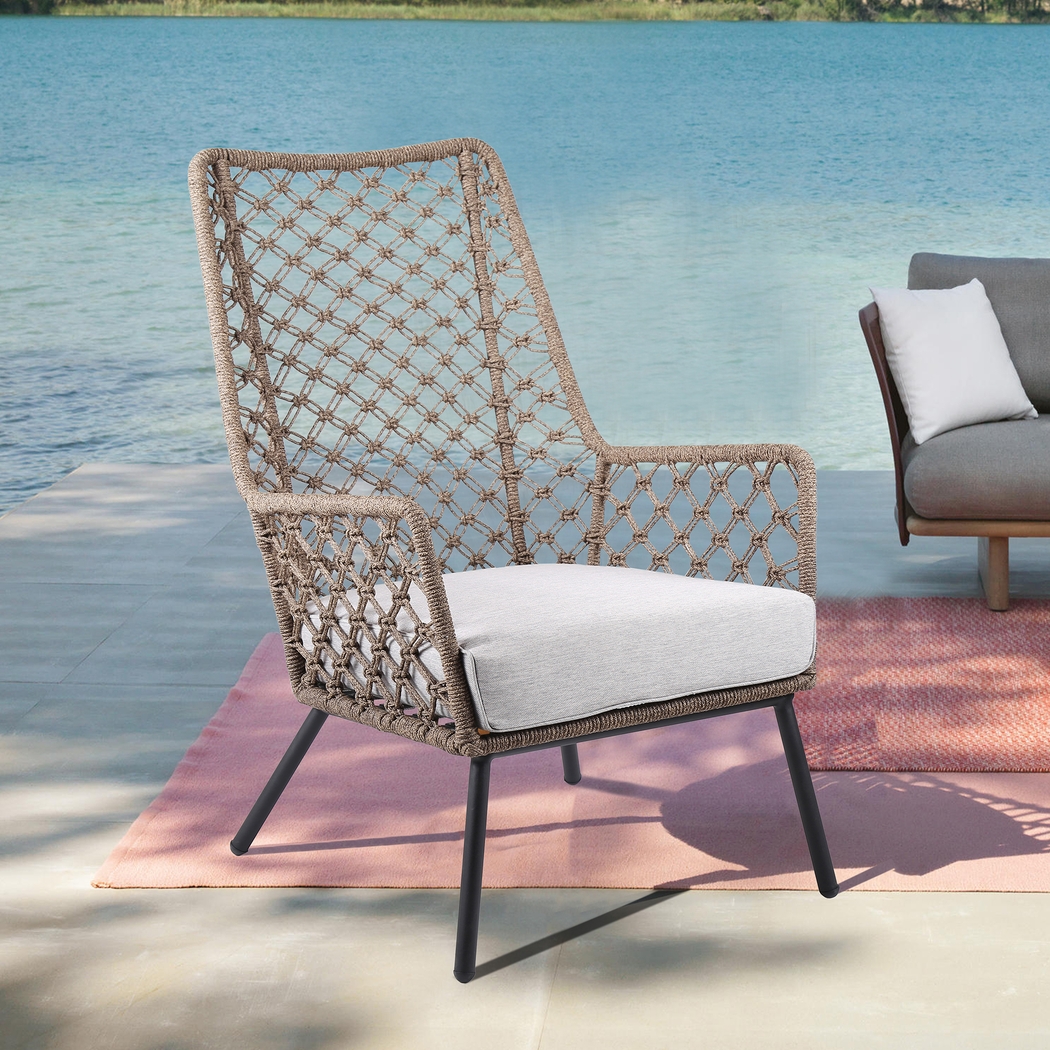 Corann Brown Outdoor Lounge Chair - Thumbnail - Image 7