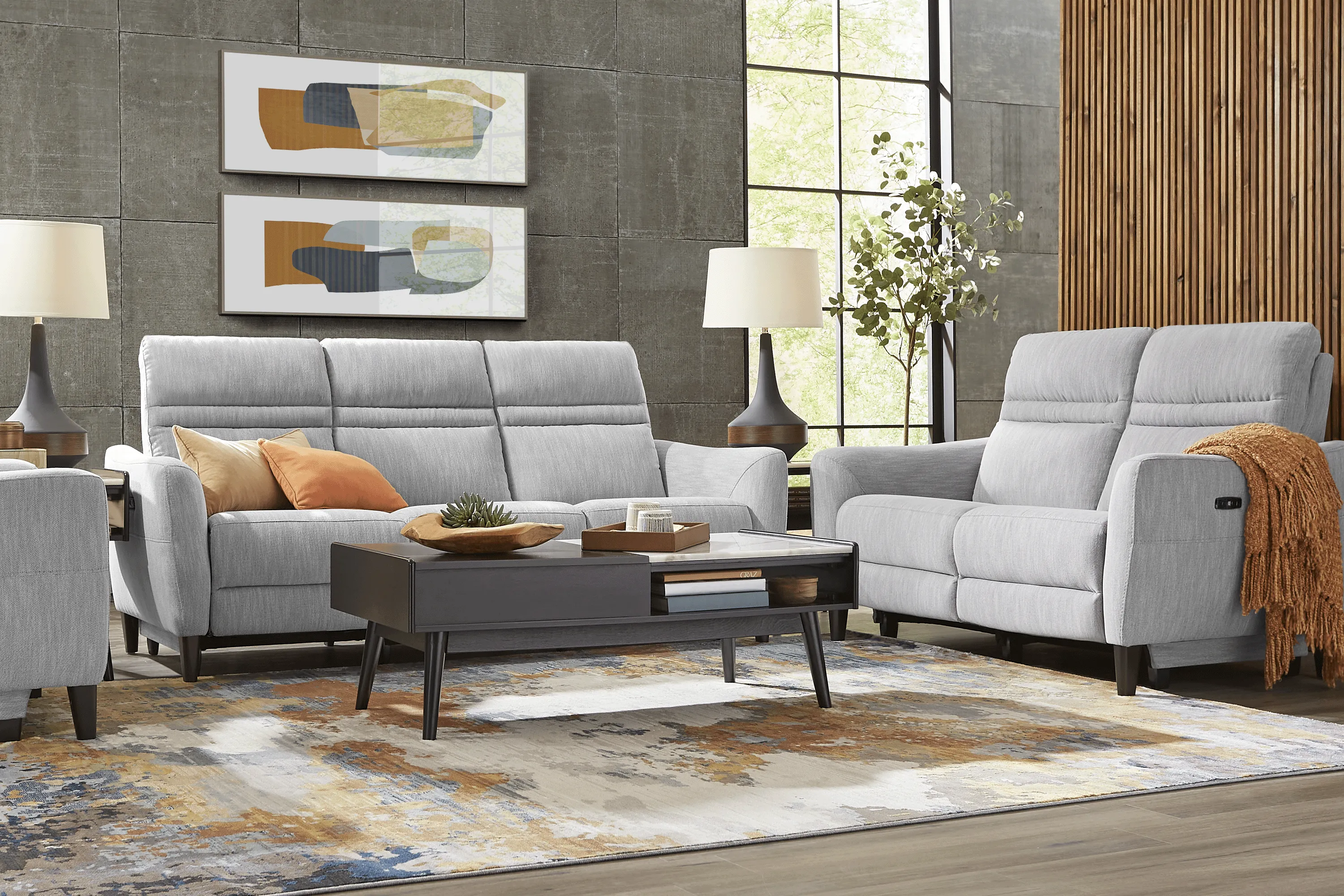 Corby Lane Platinum 3 Pc Dual Power Reclining Living Room - Thumbnail - Image 1