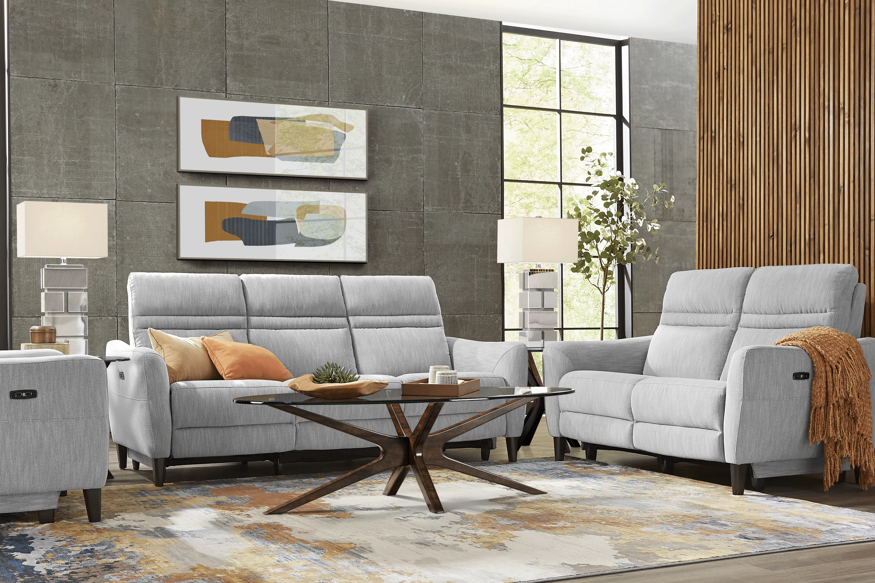 Corby Lane Platinum 5 Pc Dual Power Reclining Living Room - Thumbnail - Image 1