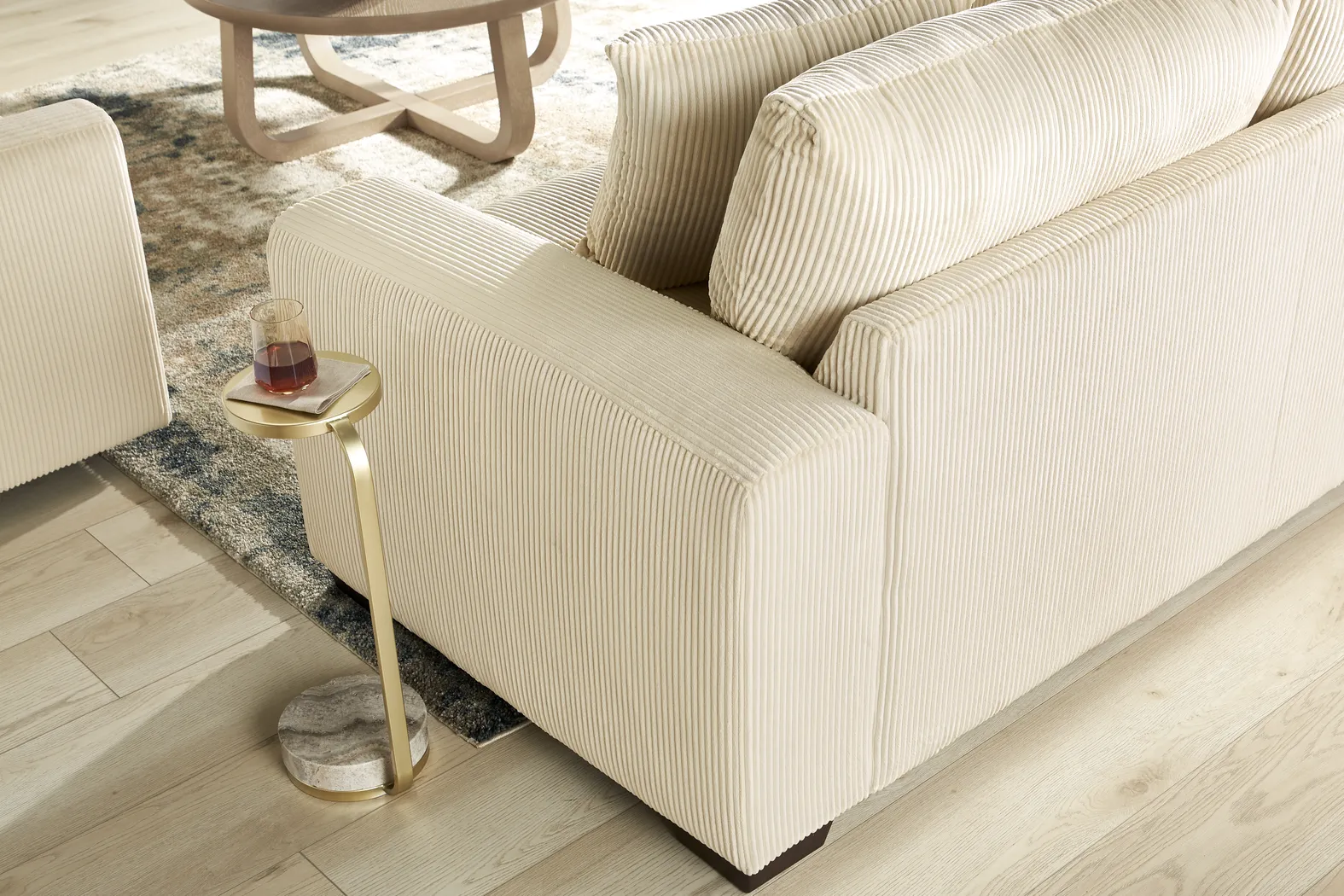 Cordelle Cream 4 Pc Sectional Living Room - Thumbnail - Image 5