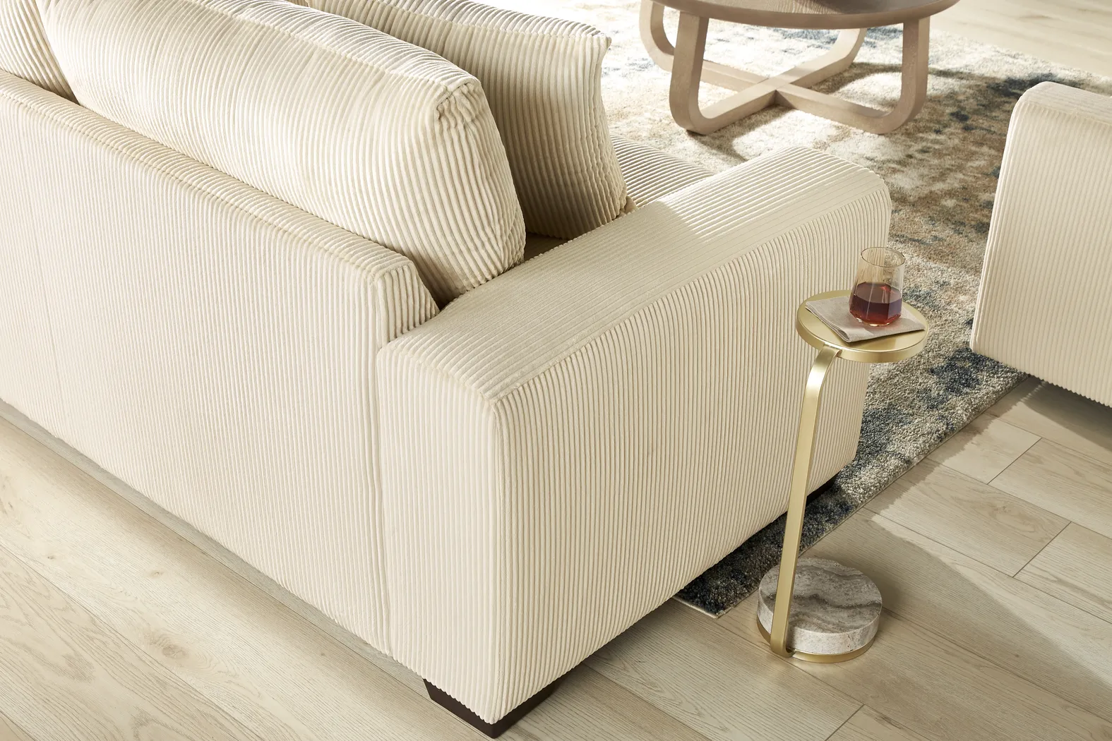 Cordelle Cream 5 Pc Sectional Living Room - Thumbnail - Image 5