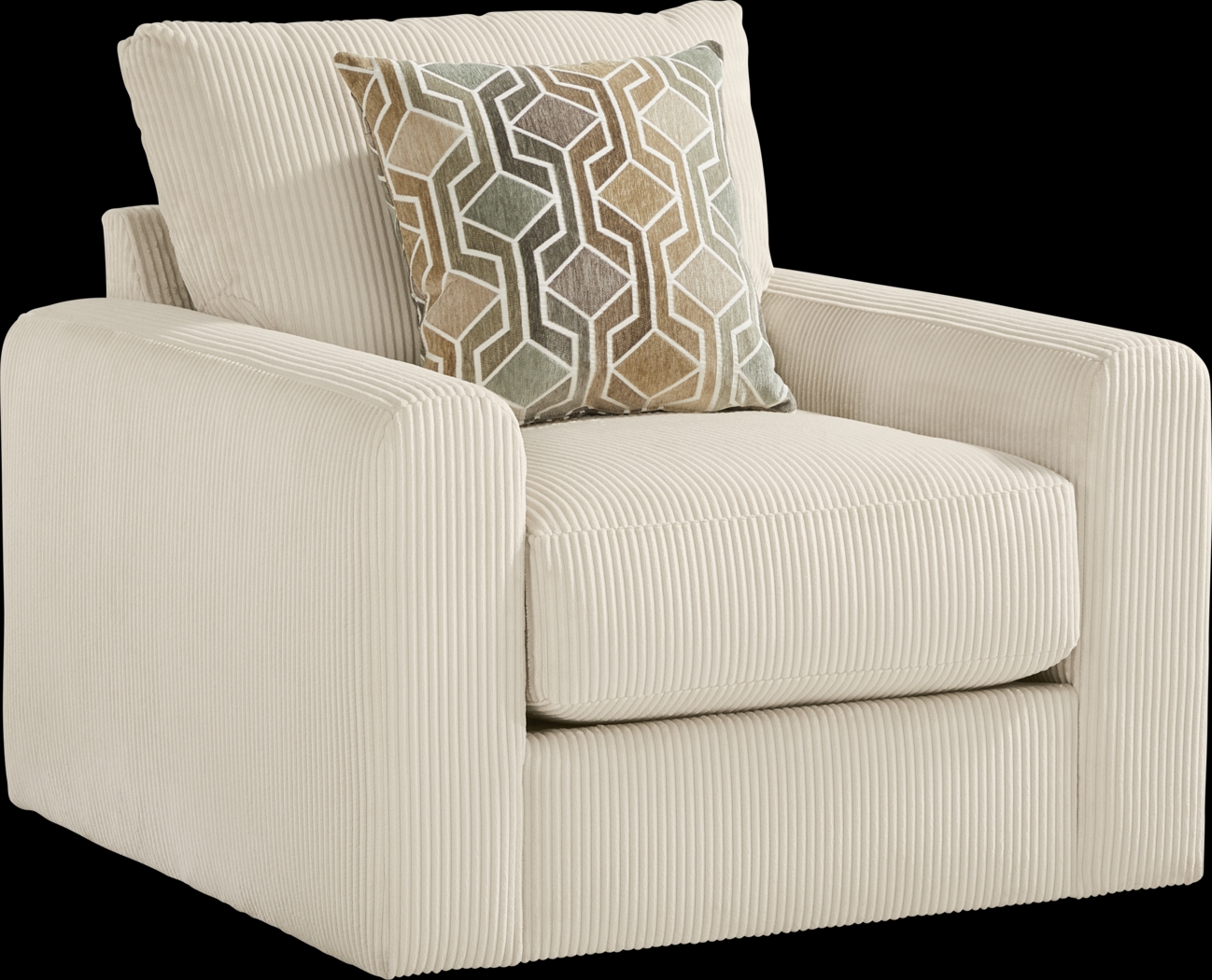 The Challenge Cream Swivel Chair - Thumbnail - Image 1