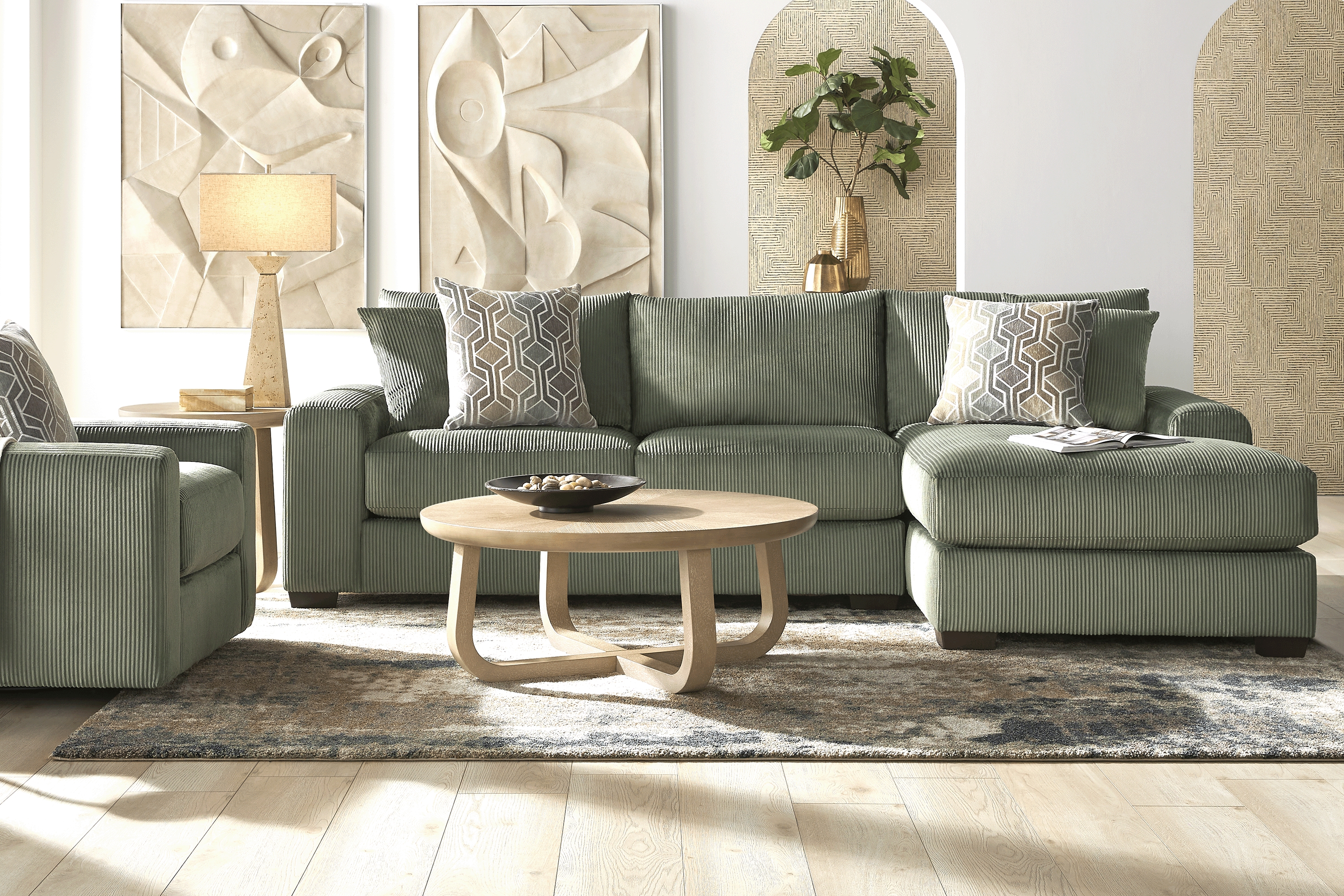 The Challenge Green 2 Pc Sectional - Thumbnail - Image 2