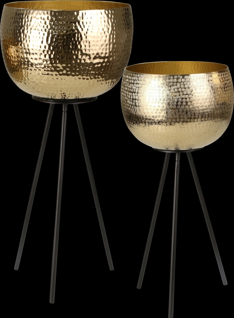 Cordrey Gold Planter, Set of 2 - Thumbnail - Image 1