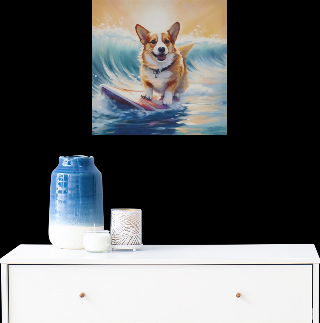 Corgi On The Beach Blue Wall Decor - Thumbnail - Image 2