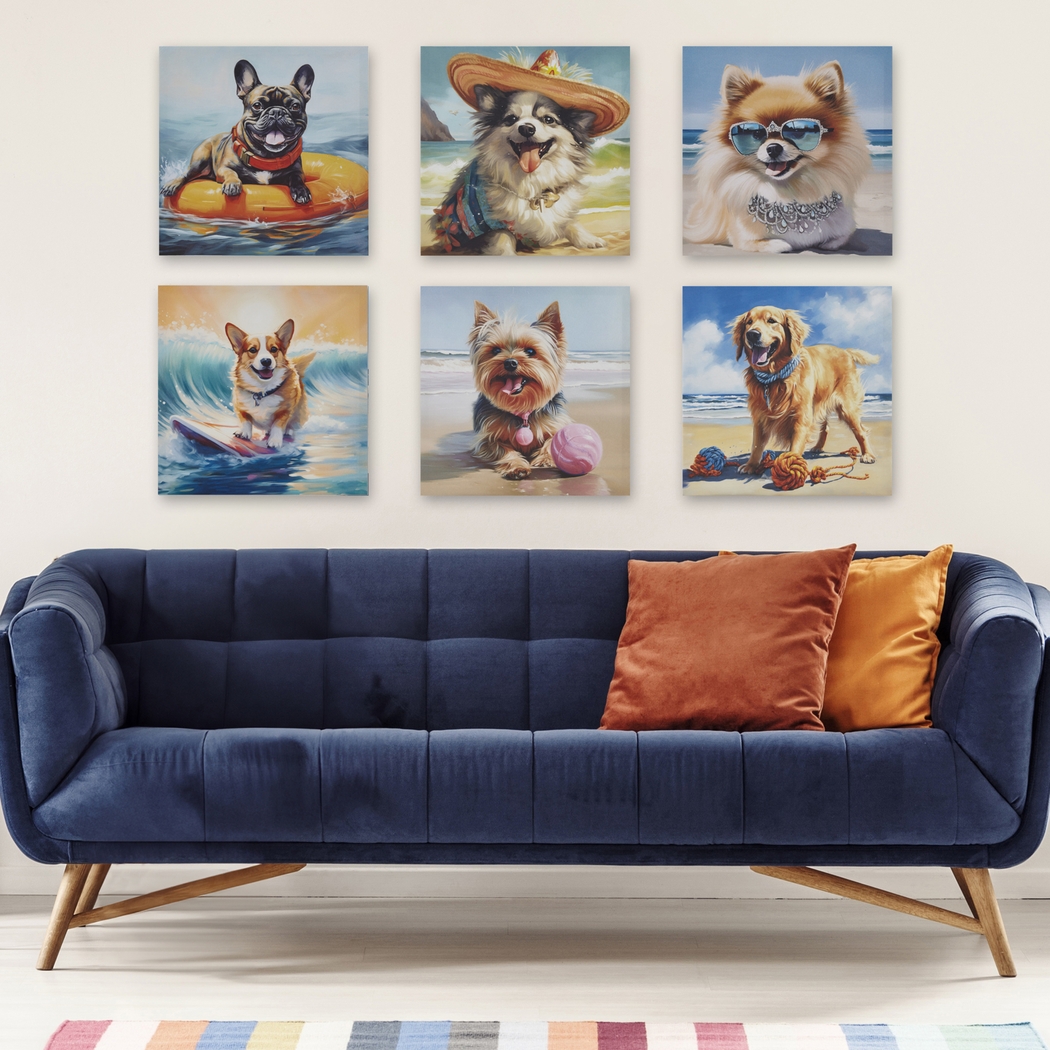 Corgi On The Beach Blue Wall Decor - Thumbnail - Image 4