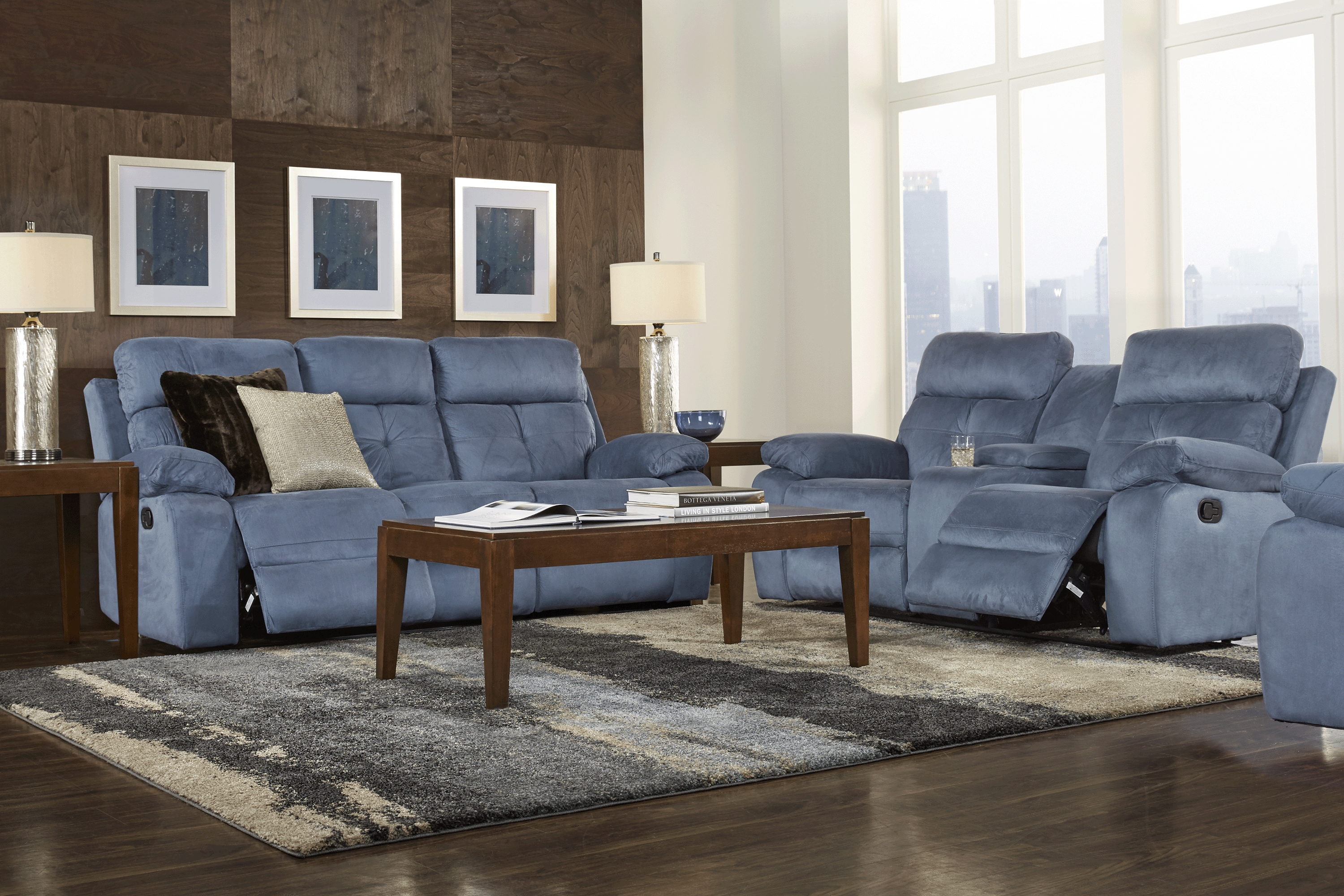 Corinne Ink 5 Pc Reclining Living Room - Thumbnail - Image 1