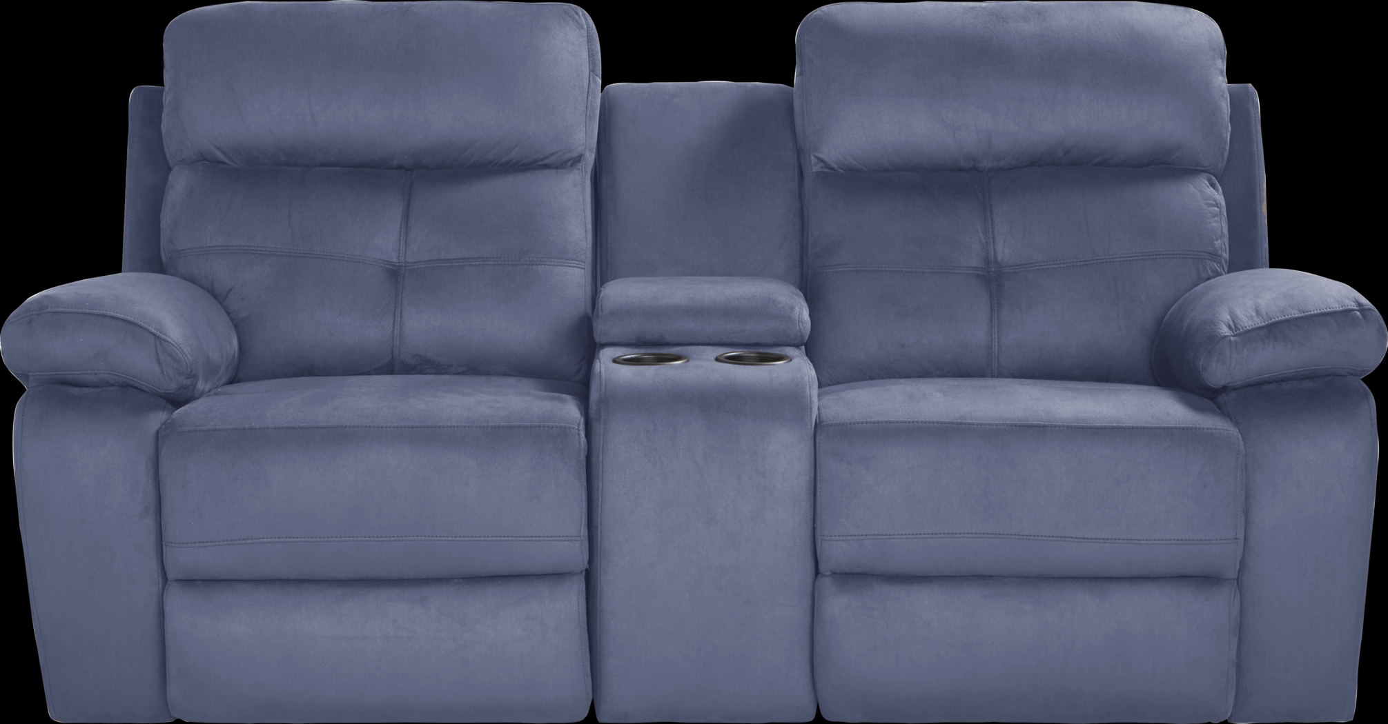 Corinne Blue Reclining Console Loveseat - Thumbnail - Image 1