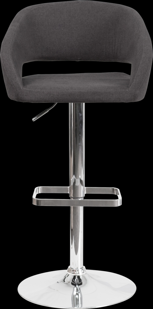Corley Black Plush Adjustable Swivel Barstool - Thumbnail - Image 2