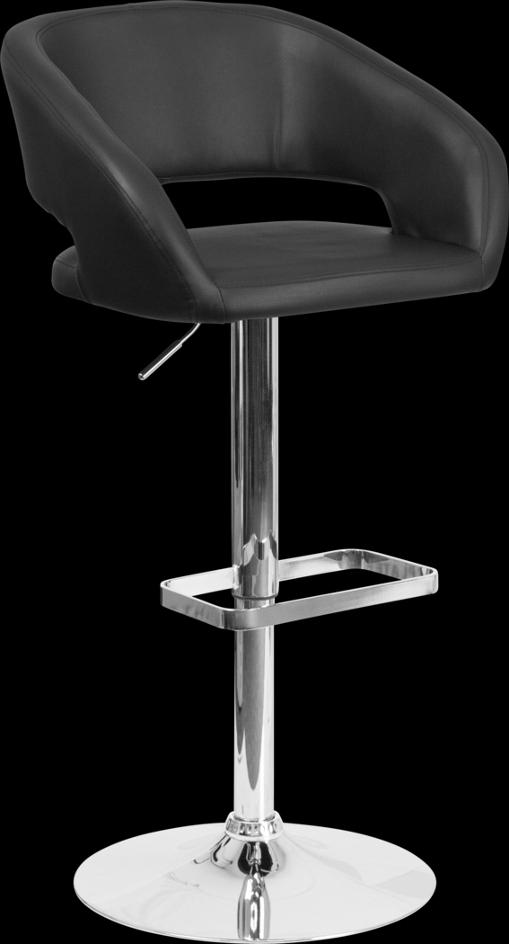 Corley Black Ultrahyde Adjustable Swivel Barstool - Thumbnail - Image 1