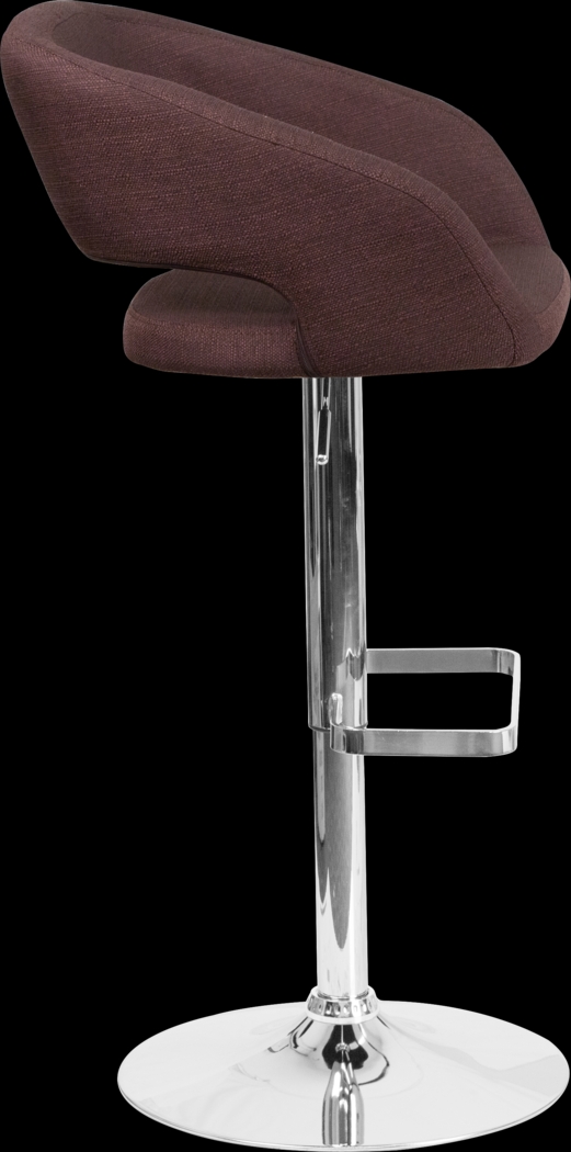 Corley Brown Plush Adjustable Swivel Barstool - Thumbnail - Image 3