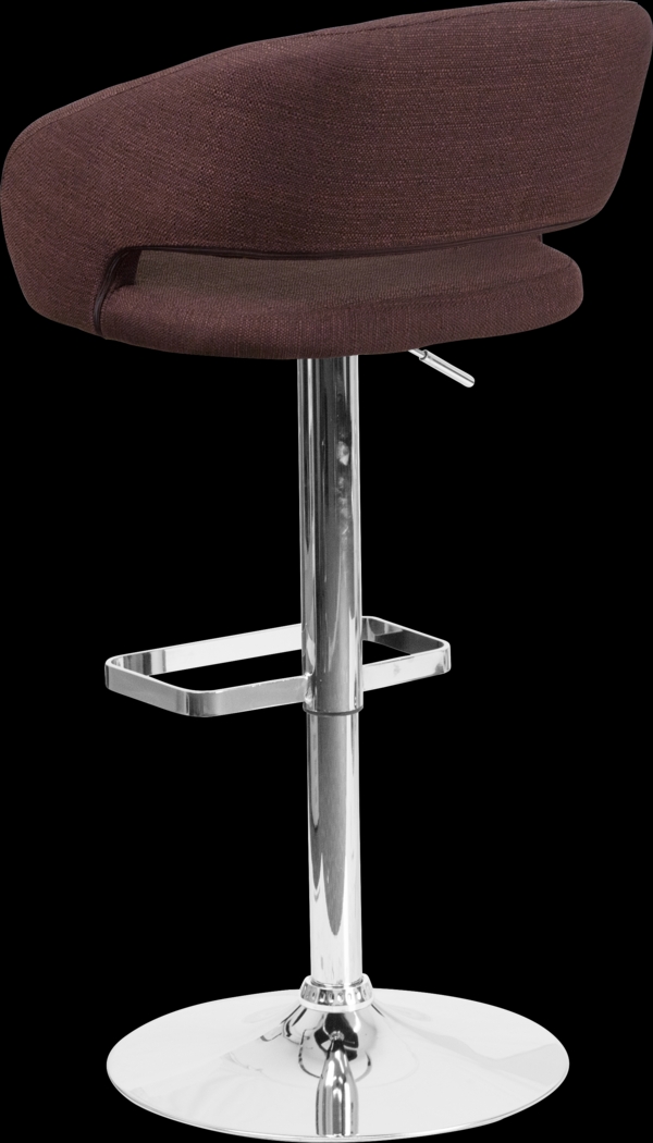 Corley Brown Plush Adjustable Swivel Barstool - Thumbnail - Image 4