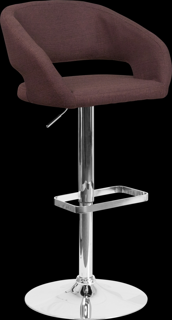 Corley Brown Plush Adjustable Swivel Barstool - Thumbnail - Image 1