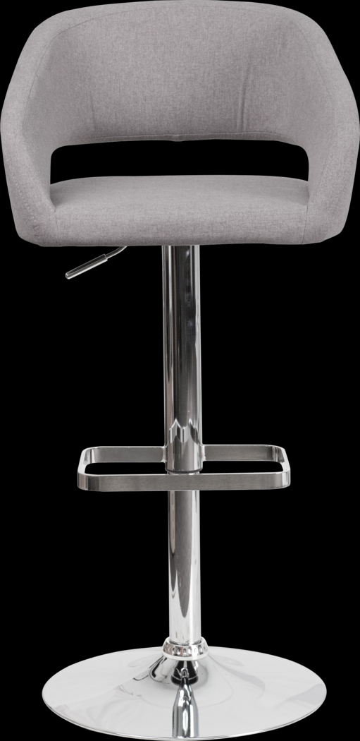Corley Gray Plush Adjustable Swivel Barstool - Thumbnail - Image 2