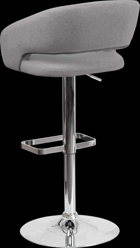 Corley Gray Plush Adjustable Swivel Barstool - Thumbnail - Image 4