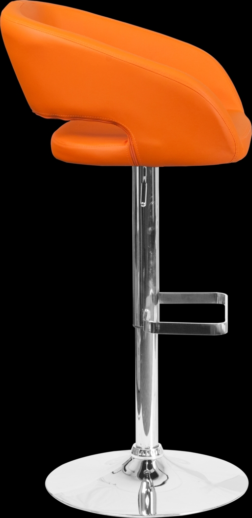 Corley Orange Ultrahyde Adjustable Swivel Barstool - Thumbnail - Image 3
