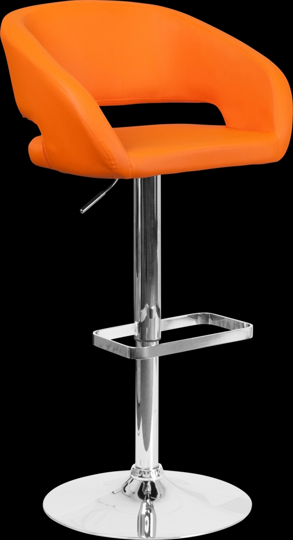 Corley Orange Ultrahyde Adjustable Swivel Barstool - Thumbnail - Image 1