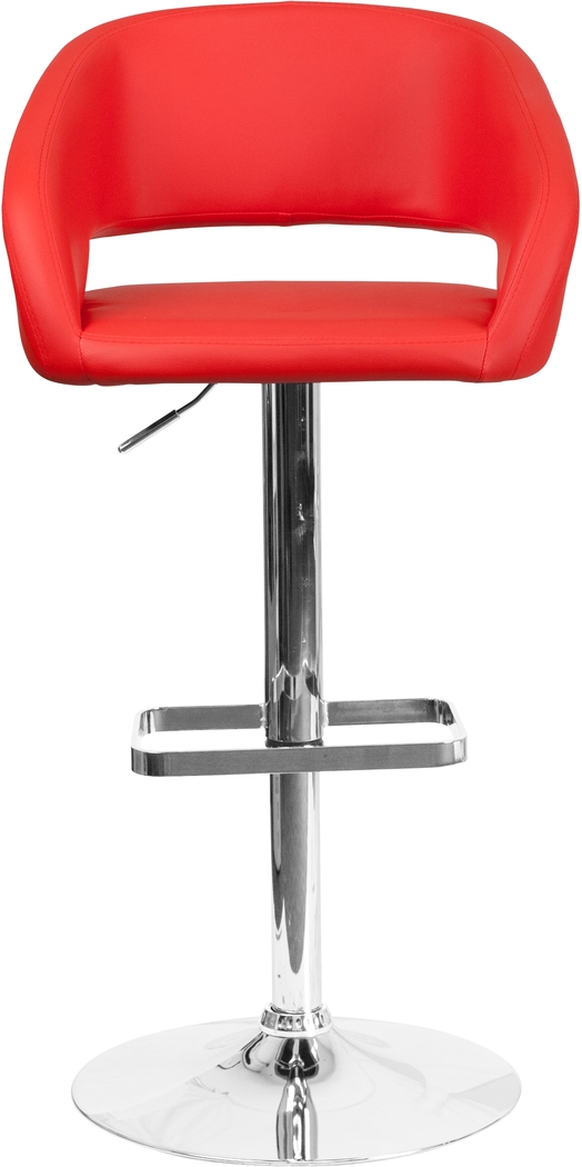 Corley Red Ultrahyde Adjustable Swivel Barstool - Thumbnail - Image 2