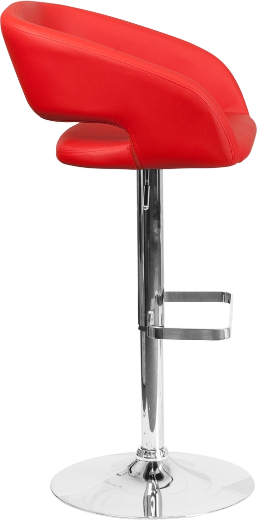 Corley Red Ultrahyde Adjustable Swivel Barstool - Thumbnail - Image 3