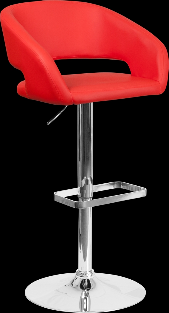 Corley Red Ultrahyde Adjustable Swivel Barstool - Thumbnail - Image 1