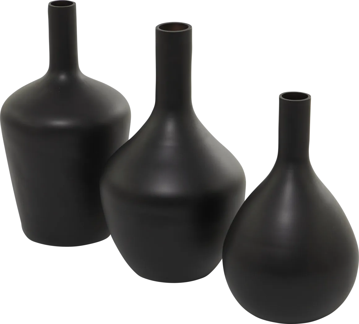 Corly Black Vase, Set of 3 - Thumbnail - Image 4